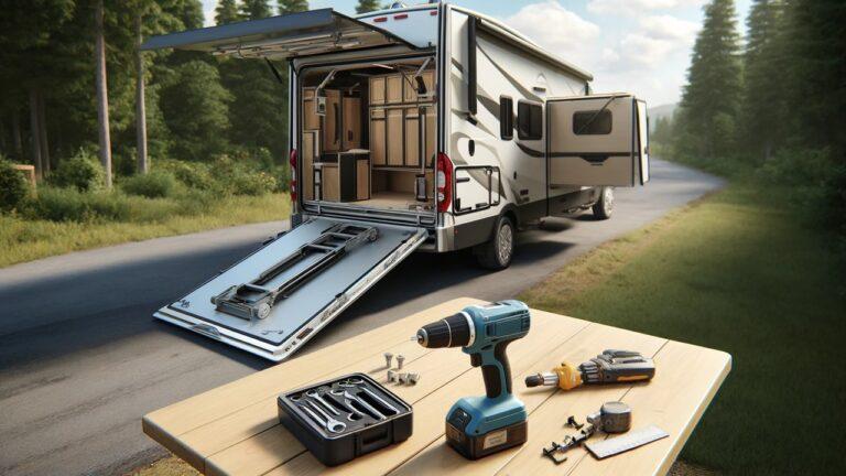 Adding a fold-down exterior table to an RV